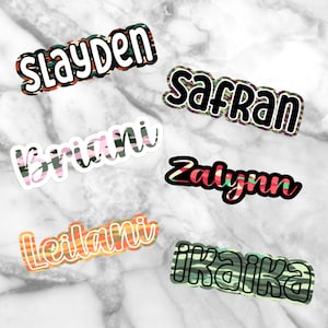 Camouflage Name Sticker | Personalized Sticker | Waterproof Sticker | UV Resistant Sticker | Water Bottle Sticker | Die cut Stickers