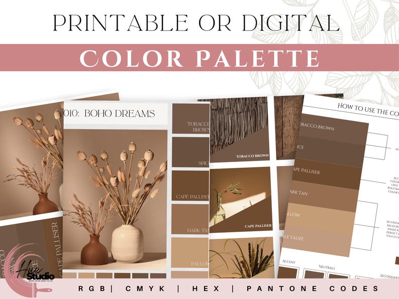 Marken-Farbpalette | Luxus-Farbpalette | Farbpalette mit CMYK, RGB & Hex Codes | Premium Farbpalette | Boho-Träume Bild 10