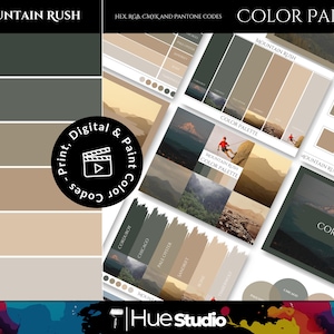 Earth Tones Markenfarbpalette: Bergrauschen Canva Kit (digitaler Download)