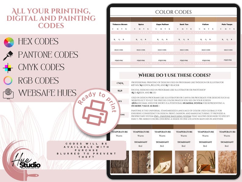 Marken-Farbpalette | Luxus-Farbpalette | Farbpalette mit CMYK, RGB & Hex Codes | Premium Farbpalette | Boho-Träume Bild 5