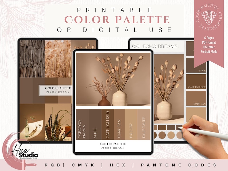 Marken-Farbpalette | Luxus-Farbpalette | Farbpalette mit CMYK, RGB & Hex Codes | Premium Farbpalette | Boho-Träume Bild 1