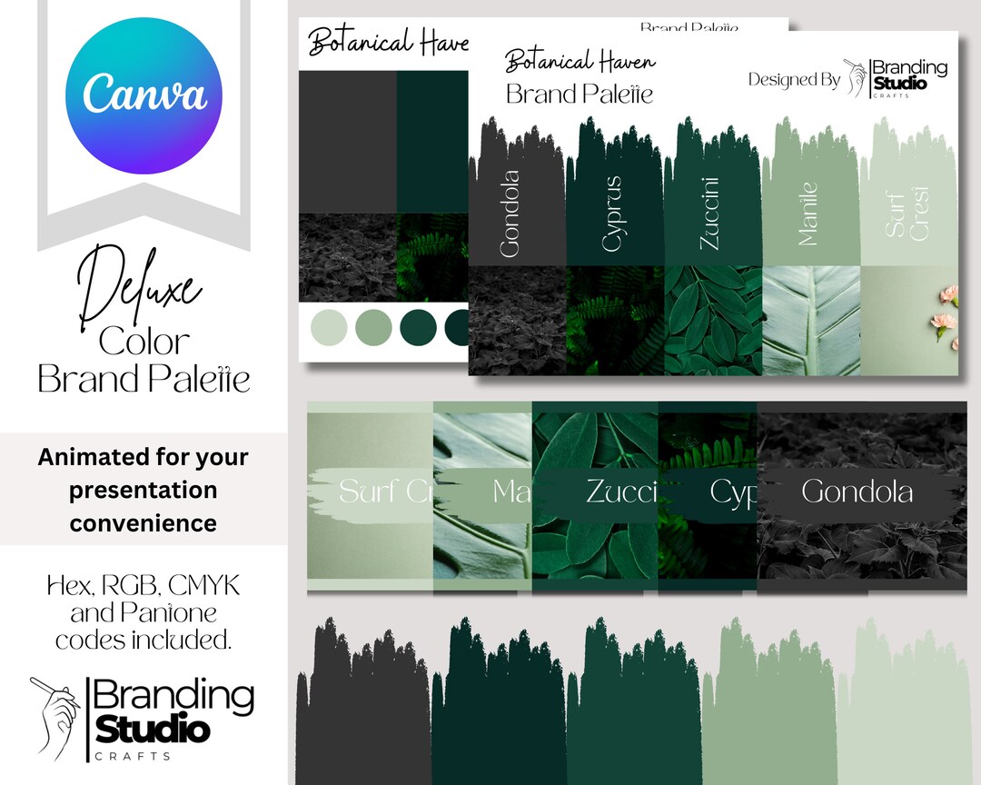 Deluxe Brand Palette,editable Canva Colour Palette With Hex Codes,small ...