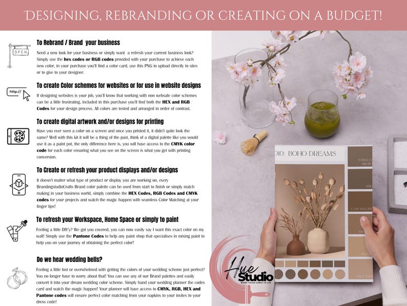 Marken-Farbpalette | Luxus-Farbpalette | Farbpalette mit CMYK, RGB & Hex Codes | Premium Farbpalette | Boho-Träume Bild 3