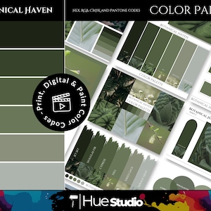 Botanical Green Brand Farbpalette: Canva Template (Digitaler Download)
