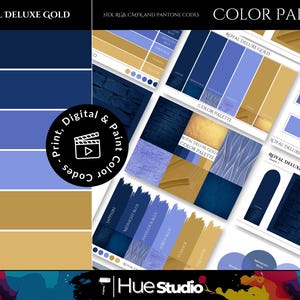 Royal Blau & Gold Markenfarbpalette: Canva Template (Digitaler Download)