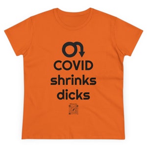 COVID shrinks d1cks femme fit Tshirt QR links to scholarly articles. Its science. image 5