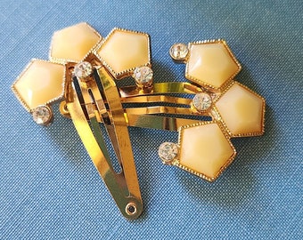 Vintage Art Deco Hair Snap Clips Handmade Repurposed Jewelry Hair Accessories Junk Journal Bookmarks Wedding Hair Jewelry for Her