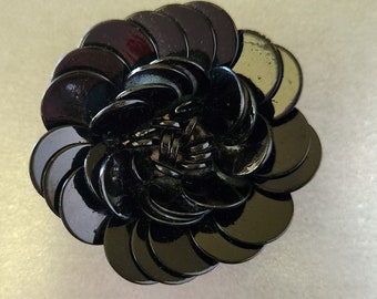 Black Rose Magnet: Upcycled Vintage Brooch, Kitchen Decor