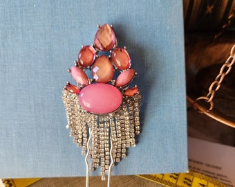 Handgemaakte haarsieraden Haarstokspelden Haaraccessoires Cadeau voor moeder Hergebruikte vintage sieraden Schoonheid Roze edelstenen