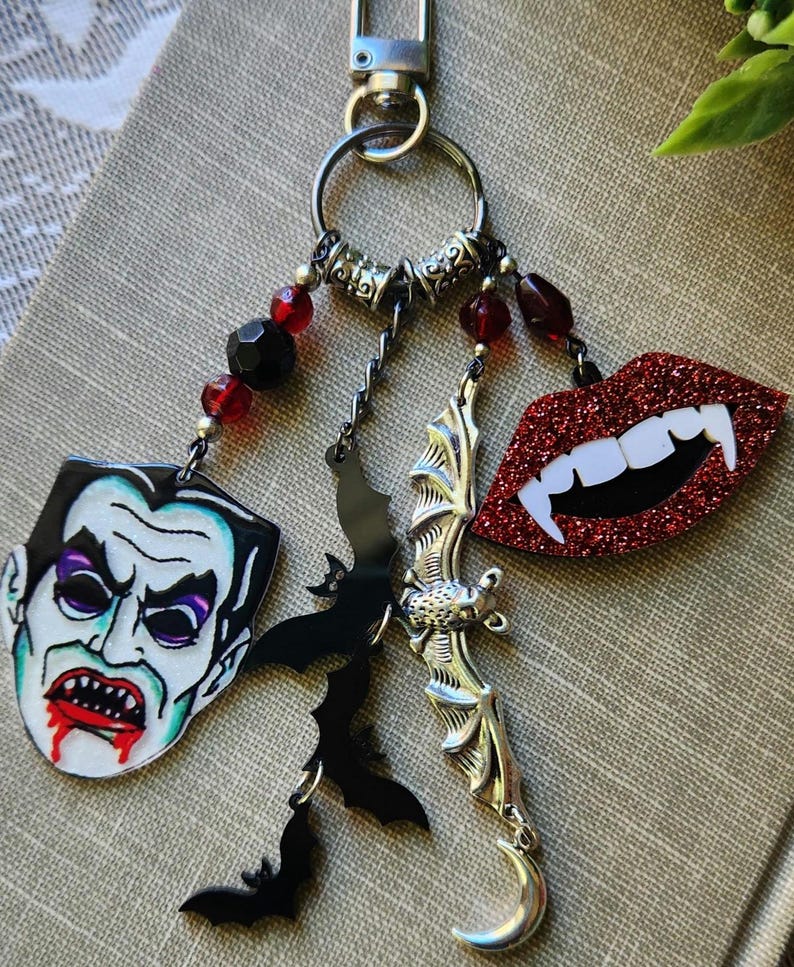 Vampire Backpack Clips Count Dracula Bag Charm | Purse Clip | Vampire Lore | Halloween Horror ...