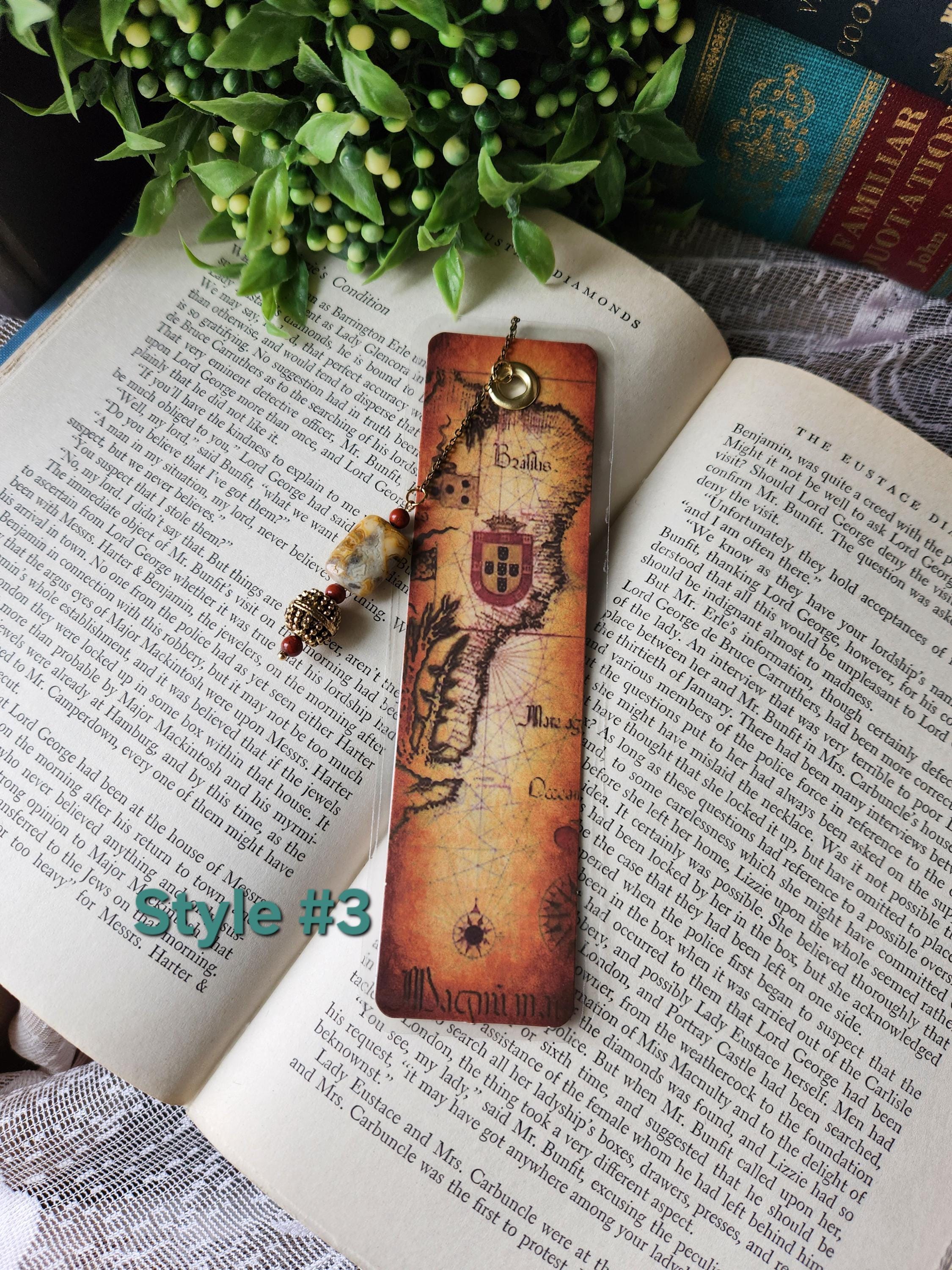 Handmade Map Bookmark With Vintage Jewelry Tassel - Etsy