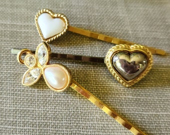 Épingles à cheveux en forme de coeur et ange, perles, signets, bijoux pour cheveux, objets décoratifs pour carnet de voyage