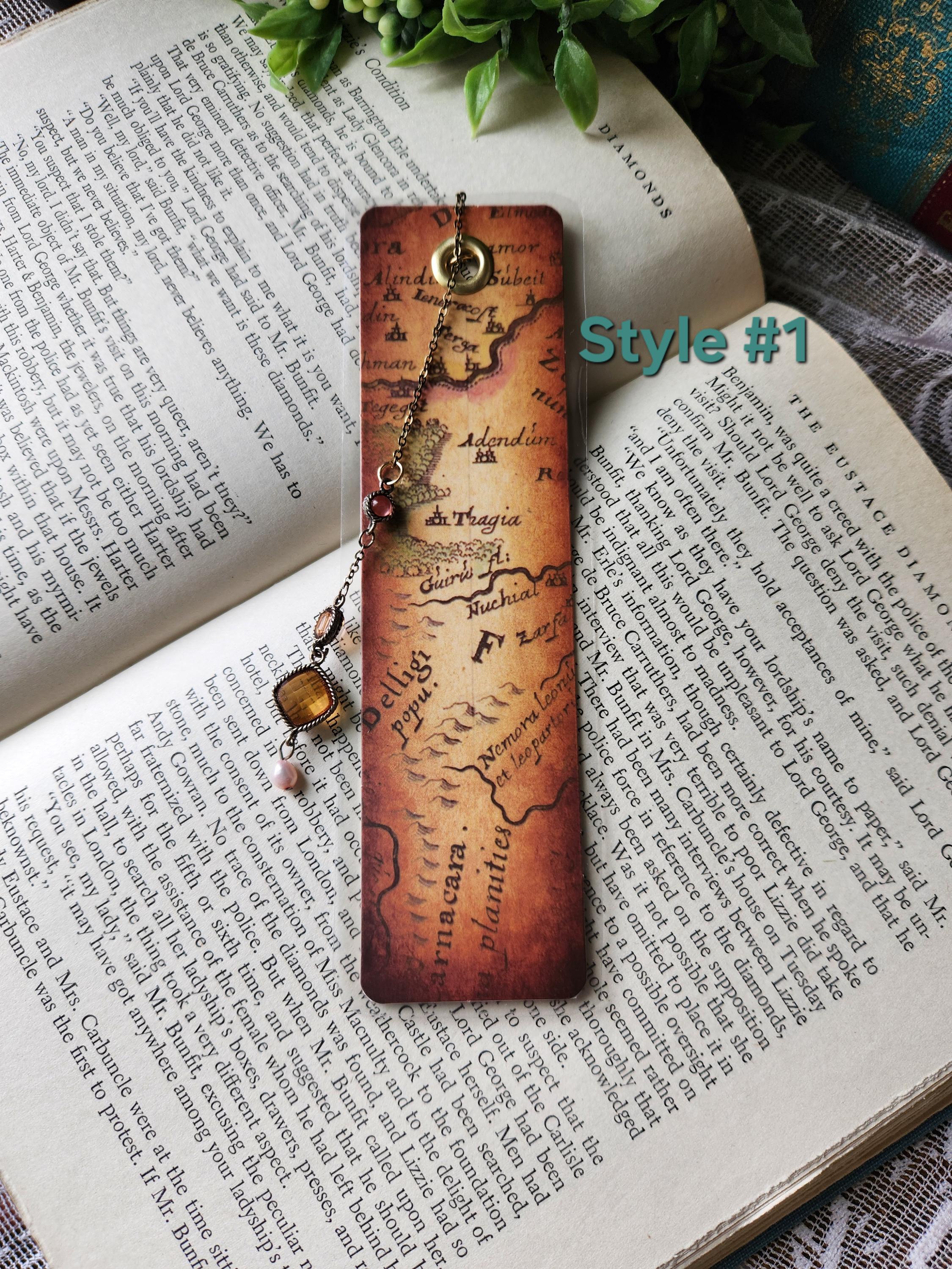Handmade Map Bookmark With Vintage Jewelry Tassel - Etsy