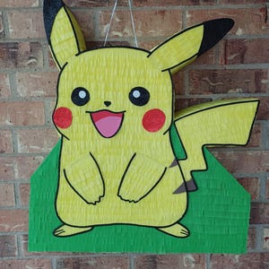 Handcrafted Pikachu Piñata: 24-Inch Tall Ready for candy