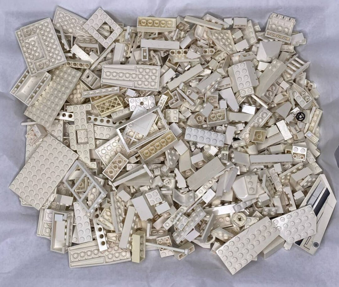 White LEGO Pieces and Bricks 2lbs Etsy