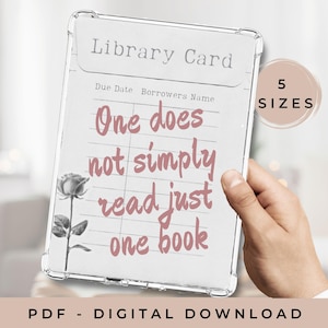 Tarjeta de biblioteca imprimible para Kindle, regalo vintage para lectores de libros, funda de papel para Kindle, regalo para eReader, Paperwhite, Oasis, 11.ª generación, Scribe, Basic