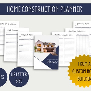 Home Construction Planner to Stay Organized, Home Project Planner, Construction Binder