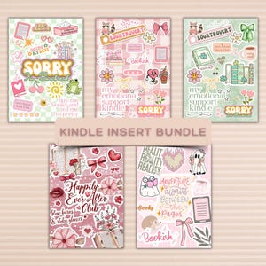 Printable Sticker Collage BUNDLE Kindle Insert, Cute Kindle Inserts, Kindle Decorating, Paperwhite, Oasis, 11 gen, Scribe, Basic, Kobo, Boox