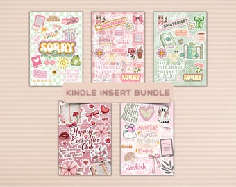 Printable Sticker Collage BUNDLE Kindle Insert, Cute Kindle Inserts, Kindle Decorating, Paperwhite, Oasis, 11 gen, Scribe, Basic, Kobo, Boox