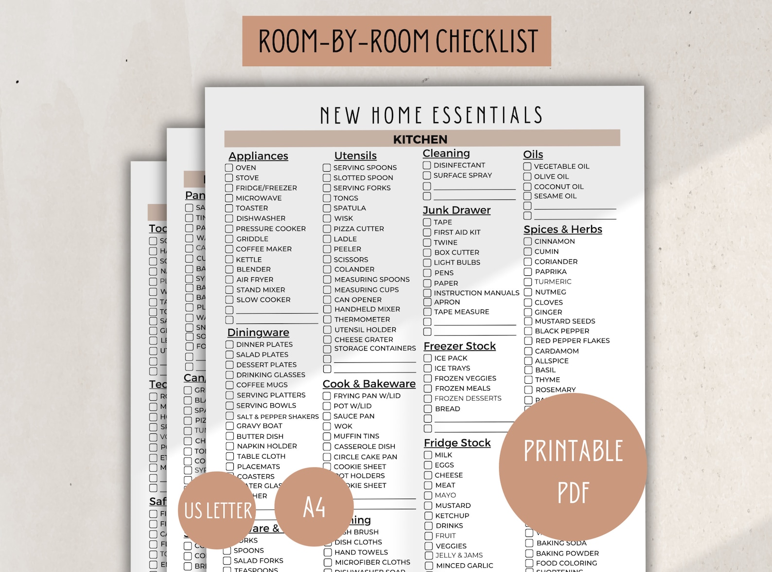 New Home Essentials Checklist, Moving Checklist Printable, New Home ...