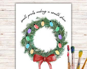 Christmas Fingerprint Art, Fingerprint Wreath Art, Handprint Craft