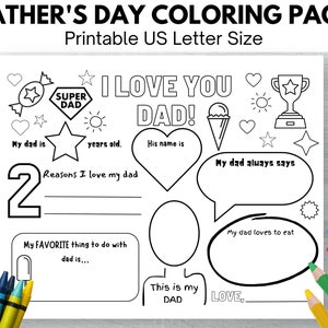 Father's Day Printable Coloring Page, All About Dad Kids Activity Page ...