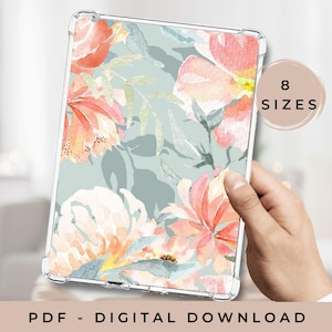 Printable Floral Kindle Insert, Flower Kindle Decorating, Bookish Gift, Paperwhite, Oasis, 11 gen, Scribe, Basic, Kobo, Boox