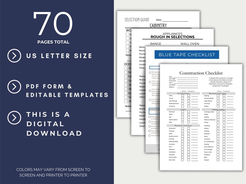 General Range Checklist.pdf Ultimate Construction Checklist EDITABLE Bundle, Construction ...