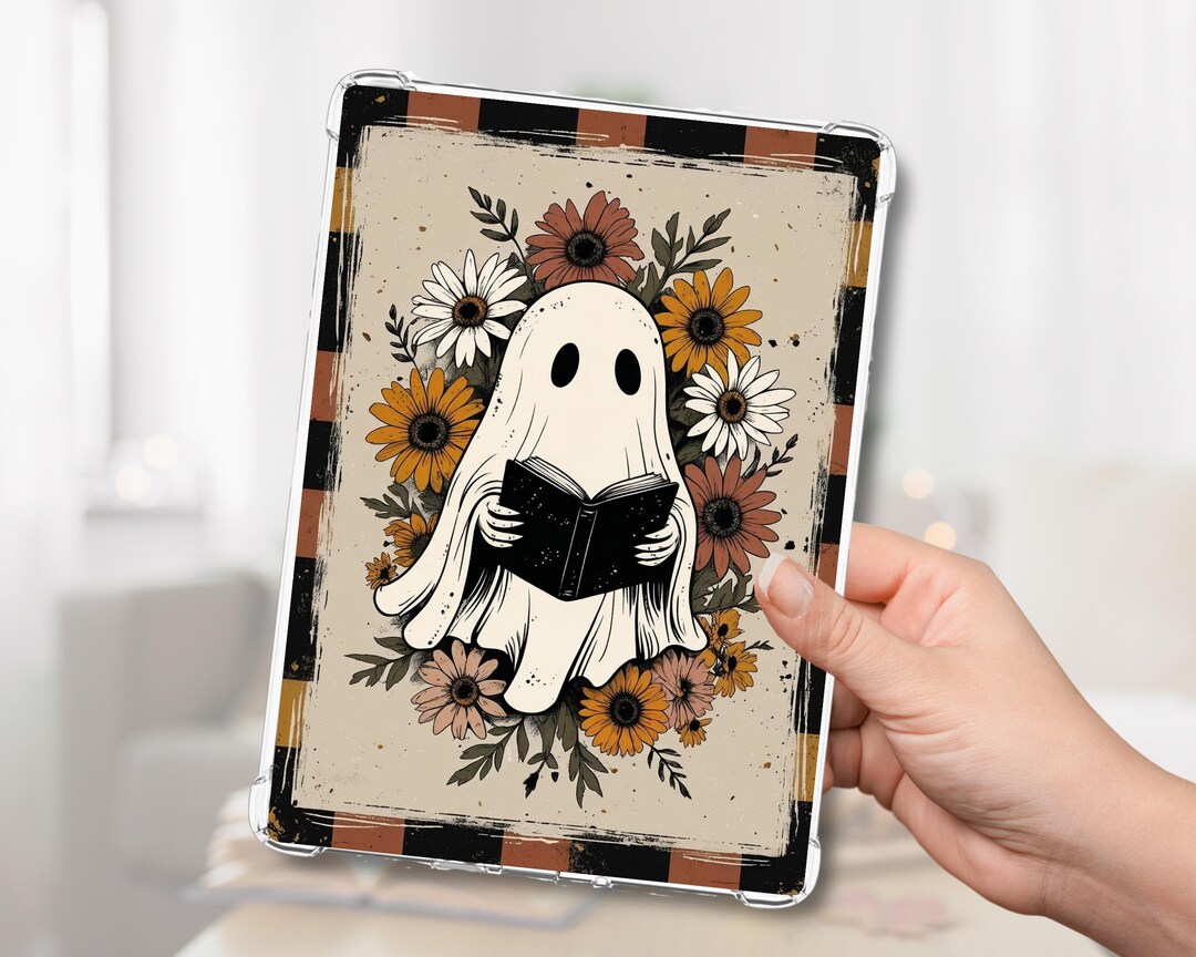 Vintage Ghost Spooky Kindle Insert, Cute Halloween Kindle Insert ...