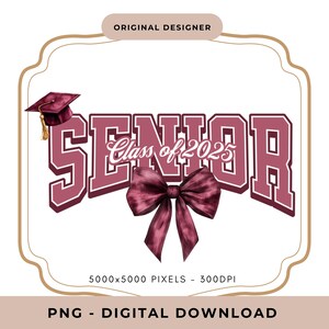 Kokette Senior 2025 PNG, High School Senior Shirt Design, 2025 Graduate Bow Grafik, Senior Pink Bow PNG, 2025 College Graduate Varsity PNG