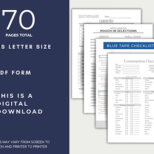 Ultimate Construction Checklist Bundle PDF, Construction Selections ...