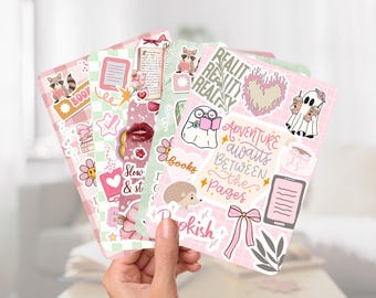 Printable Sticker Collage BUNDLE Kindle Insert, Cute Kindle Inserts, Kindle Decorating, Paperwhite, Oasis, 11 gen, Scribe, Basic, Kobo, Boox