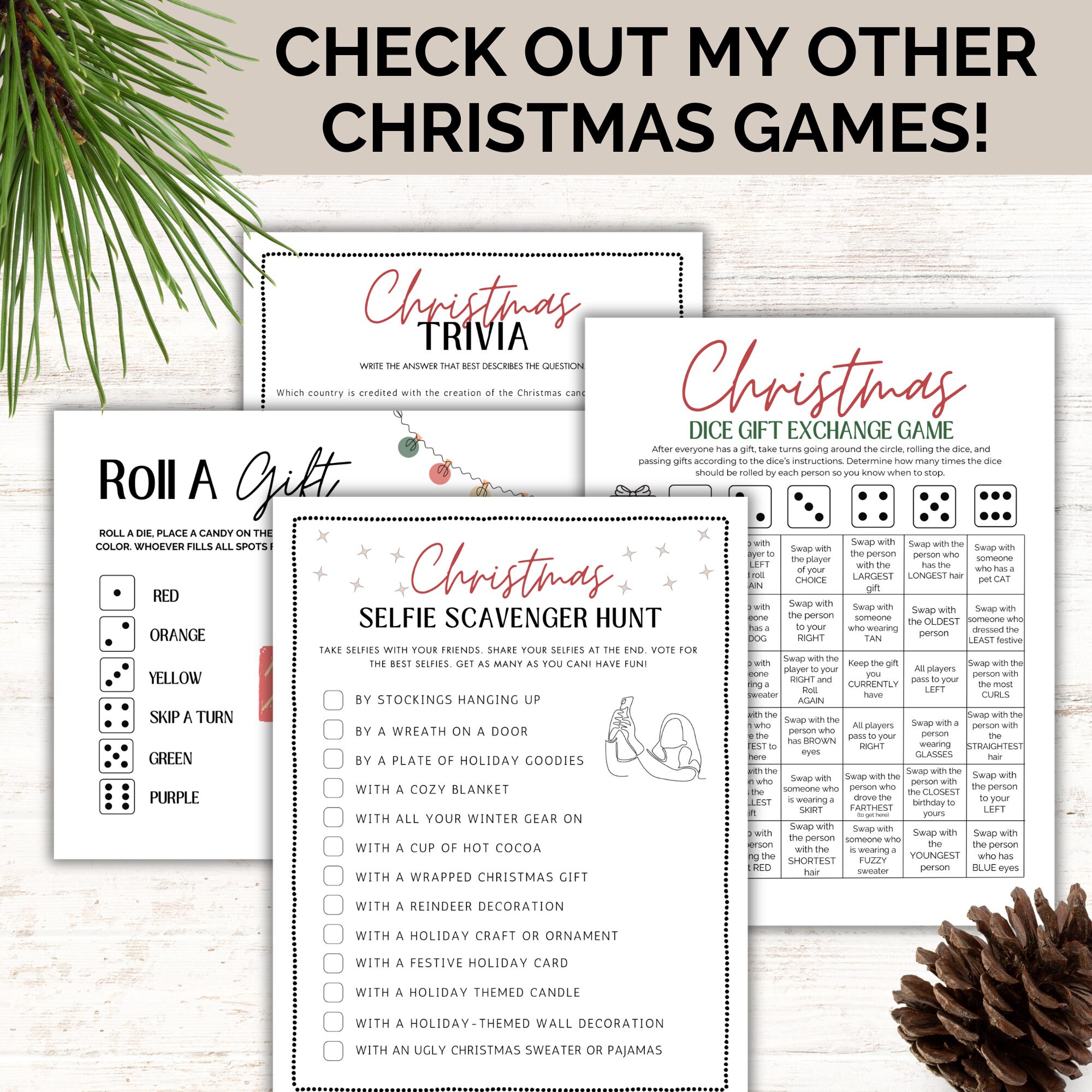 Roll the Dice Gift Exchange Game, Christmas Gift Exchange Dice Game ...