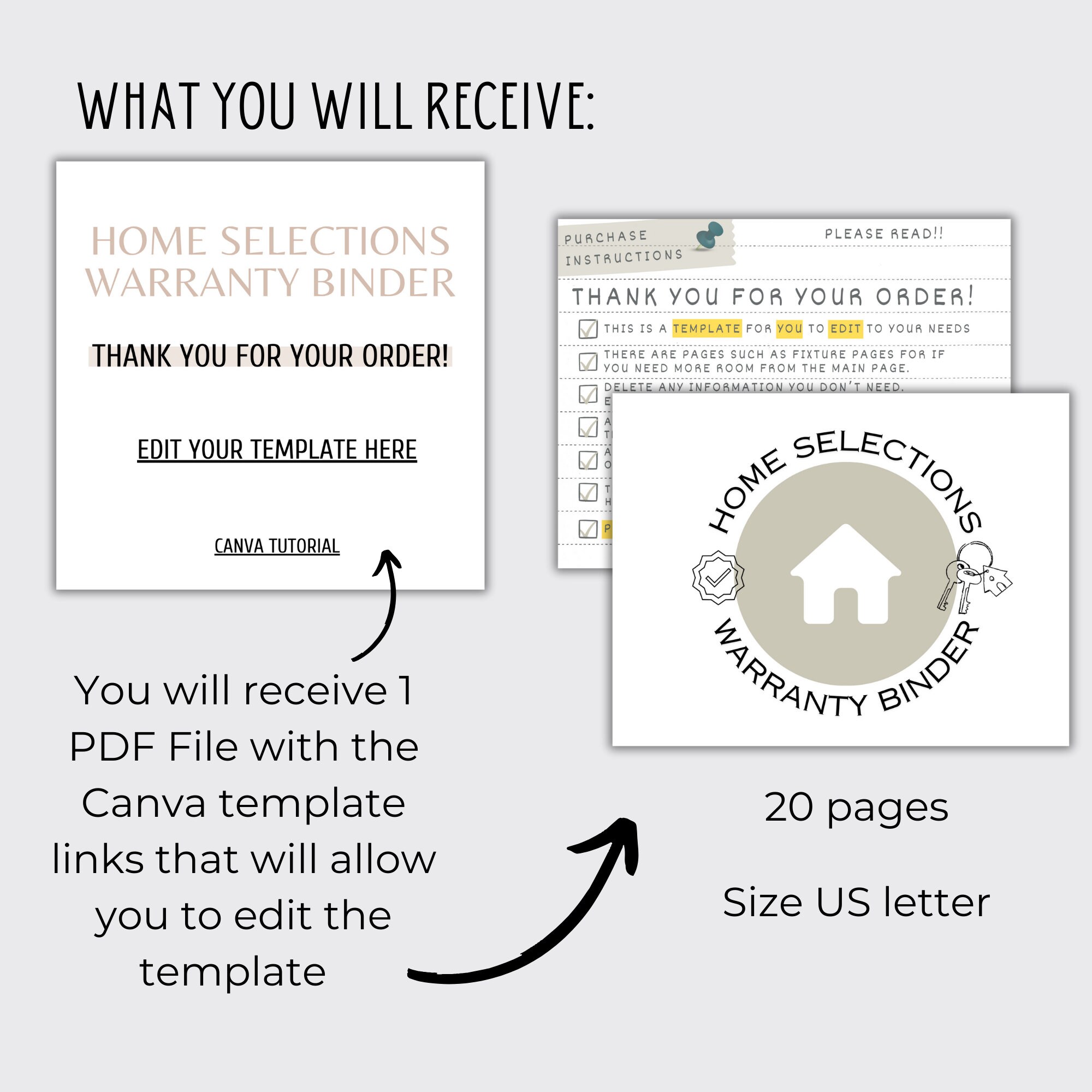 Home Construction Selections & Warranty Binder, Room by Room Home ...