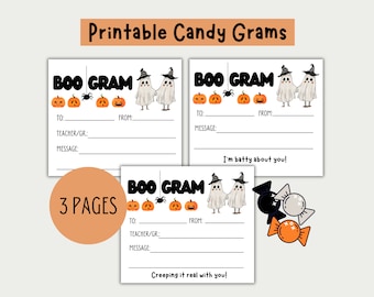 Halloween Candy Gram Printable, Boo Gram, PTO, PTA Fundraiser