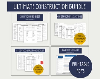 Ultimate Construction Checklist Bundle PDF, Construction Selections Printable, General Contractor Checklist, Construction Binder,
