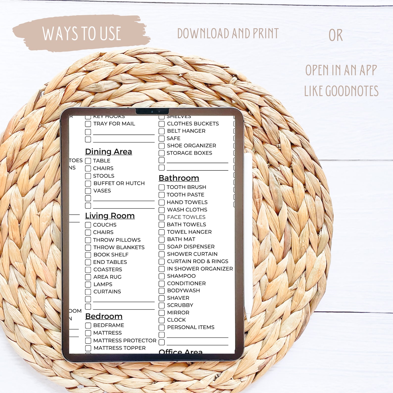 New Home Essentials Checklist, Moving Checklist Printable, New Home ...