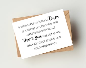 Corporate Gift Card, Employee Thank You, Staff Appreciation Card, Employee Recognition Printable