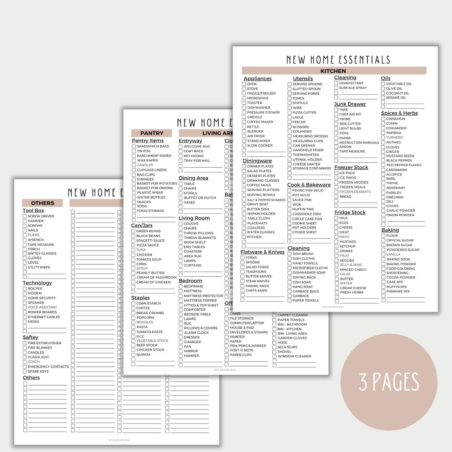 New Home Essentials Checklist, Moving Checklist Printable, New Home ...