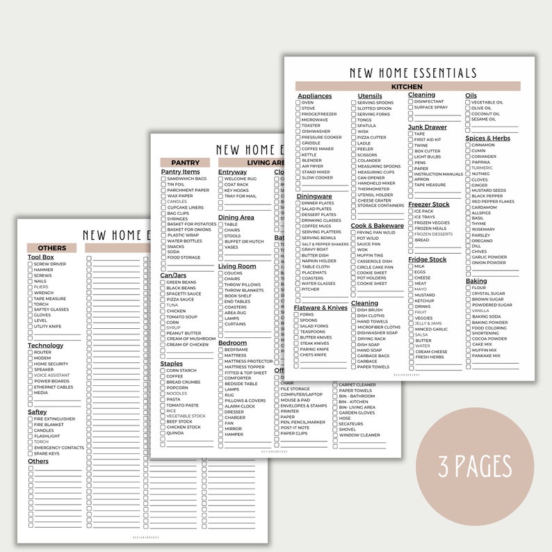 First House Checklist.pdf New Home Essentials Checklist, Moving Checklist Printable, New Home ...