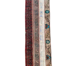 Handmade Turkish Runner Rug: Vintage Wool Patchwork, Boho Hallway Decor (2'4"x9'4")