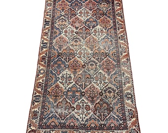 Hand Knotted Turkish Wool Rug (5x9): Distressed Vintage Oriental Carpet