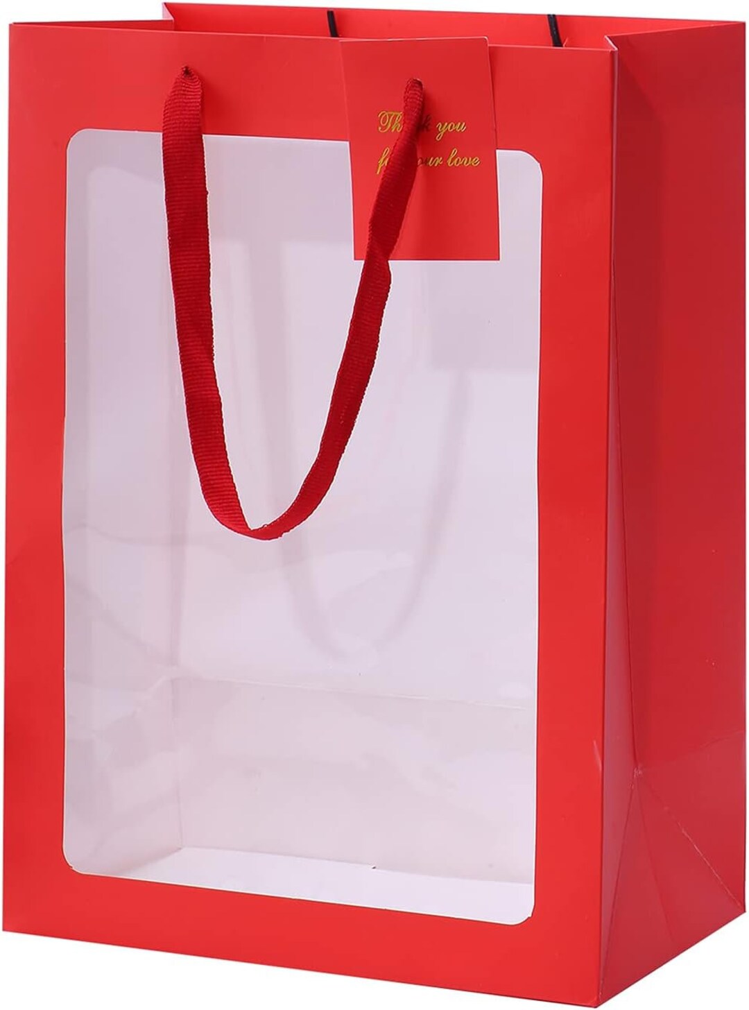 Clear Gift Bag With Window 13.8x 9.8x 5.9 Red Pink or White Etsy