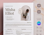 Aesthetic Resume Template | Modern CV Design, Business Card (Canva, Word, Google Docs)