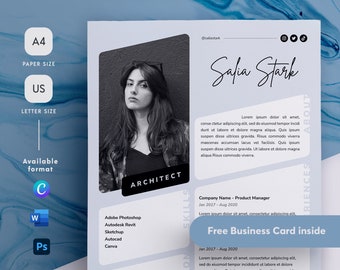 Creative Resume Template: Modern CV Design (Canva, Word, Photoshop)