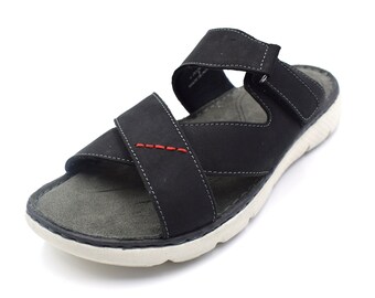 NEKTA/ke'nekt/Men's Slide Sandals Single Adjustable Velcro Strap