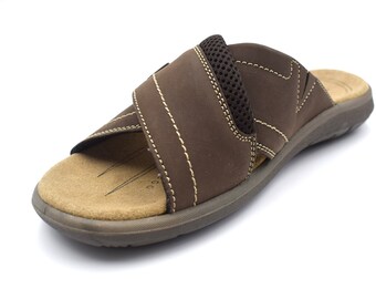 Sandalias casuales de cuero para hombres - Sandalias deslizantes para exteriores - Sandalias de pescador