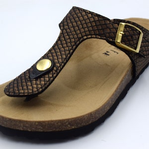 Sandalias MIRAF, Sandalias veganas, Sandalias de cuero, Sandalias Birkinstock, Sandalias para mujer Python