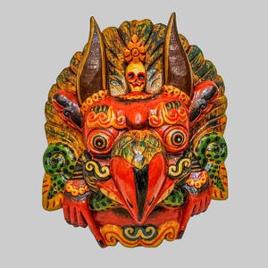 Garuda Wooden Mask | Wall Hanging Mask |  Authentic Art Piece