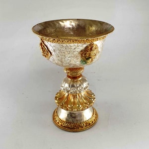 Handmade Tibetan Buddhist Ritual Items, Medium Copper Butter Lamp